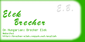 elek brecher business card